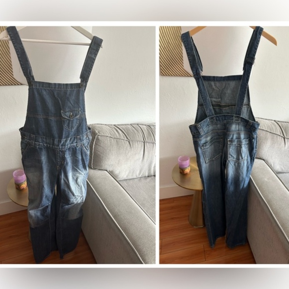 Vtg Guess Overalls Large Bib 80s 90s Denim USA Jean Carpenter Painter Ranch Work